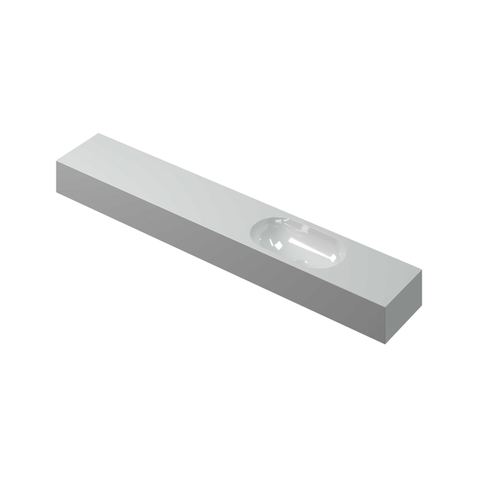 INK Nice Day Plan vasque - 120x20x10cm - lavabo à droite - 0 trous de robinet - cuve ovale - polystone blanc brillant SW439601