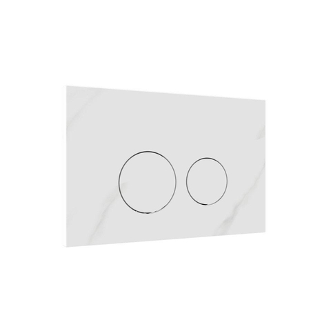 QeramiQ Dely Swirl Compact Ensemble WC - réservoir encastré QeramiQ flush - abattant 25 mm - plaque de commande blanche en marbre - boutons ronds - blanc mat SW1590825