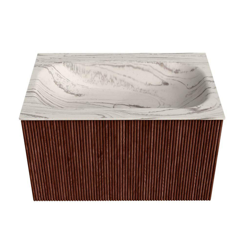 MONDIAZ KURVE-DLUX Meuble de salle de bains 70cm couleur Ruby avec 1 tiroir et 0 porte. Lavabo BIG SMALL Central sans trou de robinet Nata. SW1432512