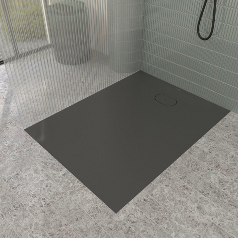 Villeroy & Boch Ecora douchebak - 120x90x3.5cm - afvoer korte zijde - anthracite (antraciet) SW1558889