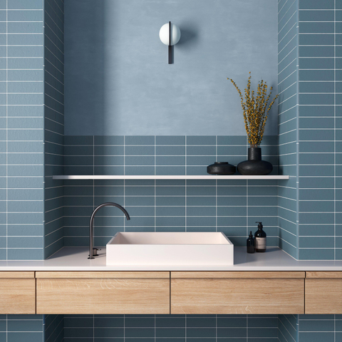 SAMPLE Terravito Nocino wandtegel - 6x18.6cm - Deep Blue mat (blauw) SW1221436