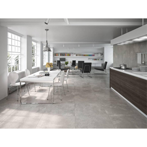 Terravito Velaro carreau mural - 5x60cm - Rectangulaire - 9mm - rectifié - effet béton - Glaciar SW159301