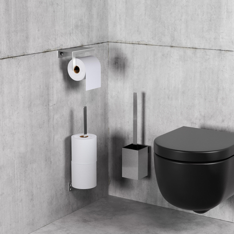 Clou Fold ensemble balai de WC - 35,5 cm de haut - modèle mural - acier inoxydable brossé SW721273