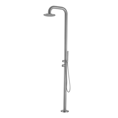 Fortifura Outdoor Deluxe Vrijstaande Buitendouche - 316 - handdouche - regendouche - PVD - geborsteld RVS SW278130