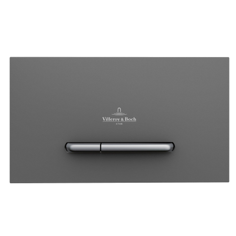 Villeroy & Boch Viconnect Bouton de commande wc E300 DF 25.3x14.5cm matière synthétique Antracite/Chrome mat SW106657