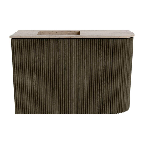 Mondiaz JOYA-DLUX Meuble de salle de bains 61,6cm - arrondi droite couleur Shadow - Vasque FAYE position Gauche 1 trou de robinet couleur Saba. SW1425131