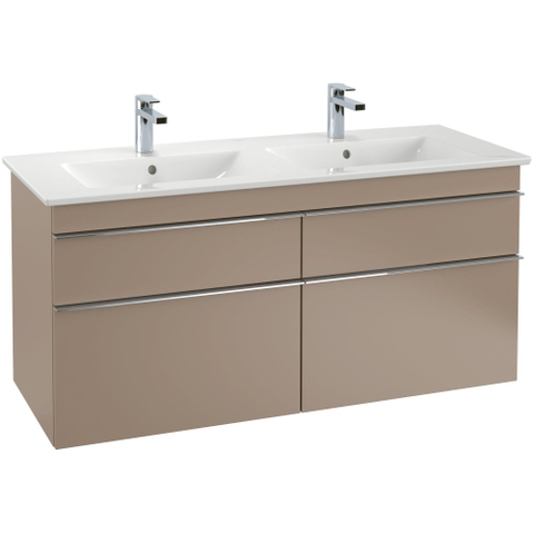Villeroy & Boch venticello wastafel - 130x50cm - 2 kraangaten overloop - White Alpine (glans wit) 1025100