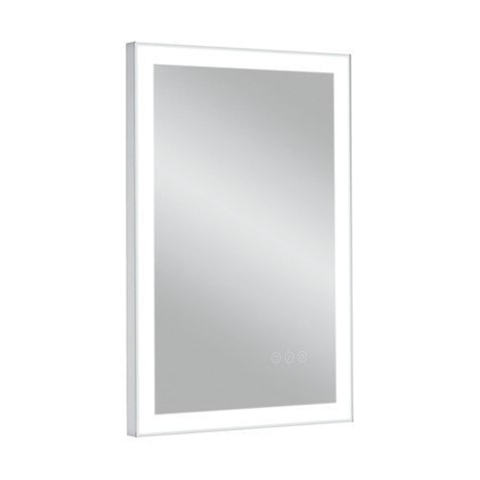 Crosswater Dune Spiegel - 50x80x3.4cm - met dimbaar LED verlichting 3000K tot 6200K - aluminium (zilver) SW487176