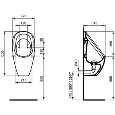 Ideal standard Connect abattant d'urinoir softclose blanc GA95850