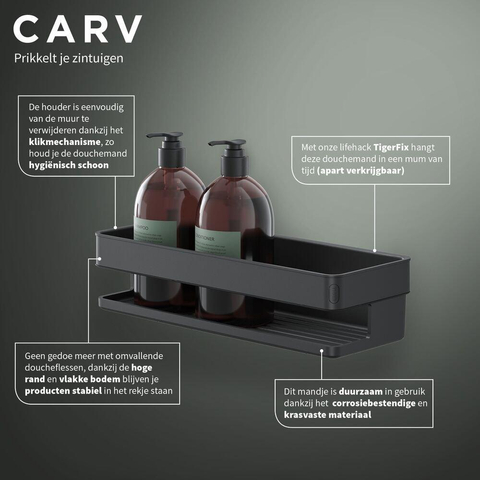 Tiger Carv Douchemand - 28x10x7cm - zwart SW771750