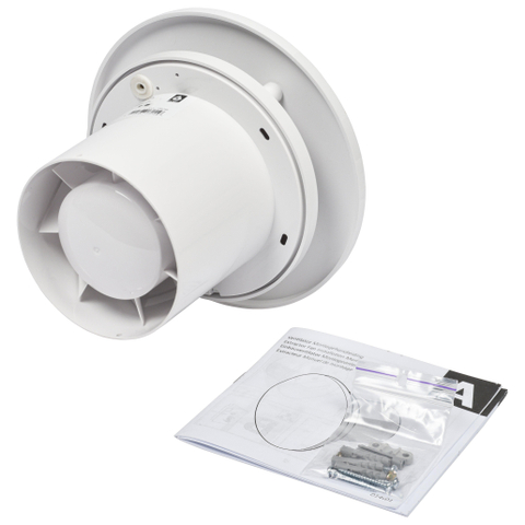 Sanivesk Design Ventilateur - Ø10 - Minuterie - Détecteur d'humidité - Rond - Blanc SW1212664