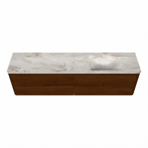 Mondiaz CIRO-DLUX Ensemble de meubles de salle de bains - 190x45x50cm - Plan-vasque solid surface Frappe - 1 lavabo à droite - 1 trou de robinet - 4 tiroirs - Ruby SW1533833