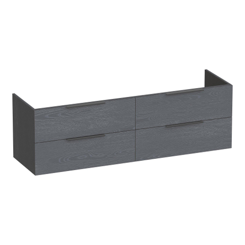 BRAUER Elevate meuble sous-lavabo 160 sans poignées posées 4 tiroirs softclose et 2 découpes pour siphon - Timber Grey SW1200167