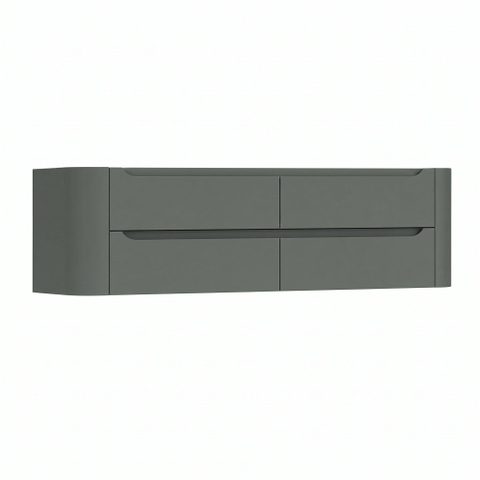 H&R Badmeubelen Juice Wastafelonderkast - 160x45x50cm - afgeronde hoeken - 4 lades - geïntegreerde greep - Petrol mat SW1490690