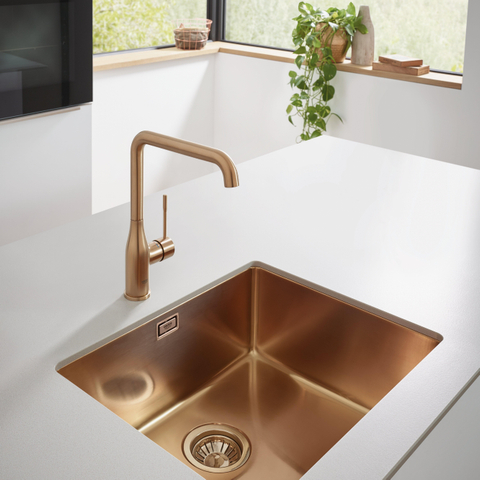 GROHE essence new Mitigeur de cuisine - bec en L - Warm Sunset brossé SW97567