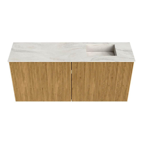 Mondiaz JOYA-DLUX 90cm meuble de toilette - couleur Oak - Vasque FAYE position Droite Sans trou de robinet couleur Ostra. SW1422205