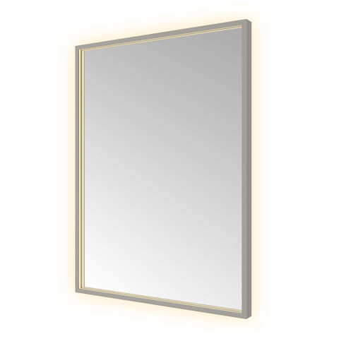 Hotbath &MORE Spiegel - 60x80cm - direct en indirect LED - color changing - spiegelverwarming - met afstandsbediening - PVD - geborsteld gunmetal antraciet SW1246058