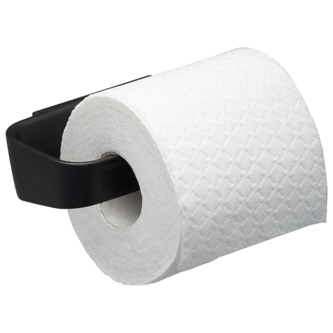 Tiger Tess Toiletrolhouder - zonder klep - zelfklevend/boren - zwart SW877647