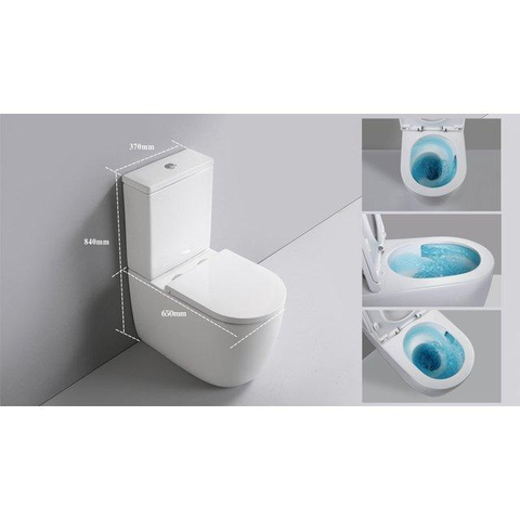 QeramiQ Dely Swirl Staand Toilet - zonder spoelrand - geberit spoelsysteem - slim zitting - mat wit SW1441591