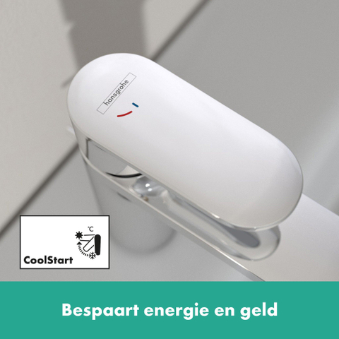 Hansgrohe Vernis Blend Eengreeps wastafelmengkraan - 70 - coolstart - met PopUp - trekwaste - hoogglans chroom SW642520