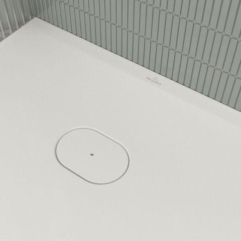 Villeroy & Boch Ecora douchebak - 150x90x3.5cm - afvoer korte zijde - white alpine (wit) SW1558999