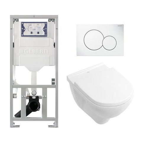 Villeroy & Boch O.novo inbouwset - met diepspoel wandcloset - softclose zitting afdekplaat - wit SW46972
