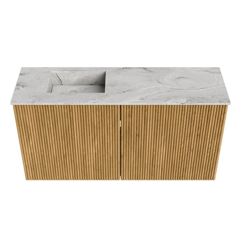 Mondiaz JOYA-DLUX Meuble de salle de bains 80cm - couleur Oak - Vasque FAYE position Gauche 1 trou de robinet couleur Glace SW1421974