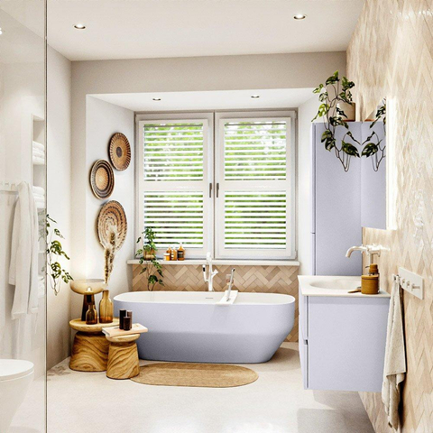 Mondiaz VICA Ensemble meuble de salle de bains - 90cm - cale - 2 tiroirs - Vasque MOON - au centre - 1 trou de robinet - couleur talc - Version XL 60cm de haut SW1189233