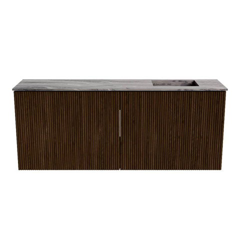 Mondiaz JOYA-DLUX 100cm toiletmeubel - kleur Walnut - Wastafel FAYE positie Rechts 1 kraangat kleur Sombra. SW1424748