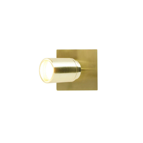 QAZQA Ducha plafonnier de salle de bains - 10x10cm - 1 spot - IP44 - carré - laiton (or) SW1187236