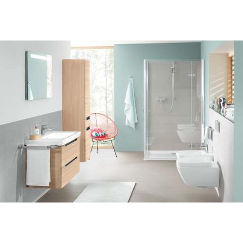Villeroy & Boch Subway 2.0 wastafel - 80x47cm - 1 kraangat ongeslepen - met overloop - keramiek - White Alpine (glans wit) 1024064