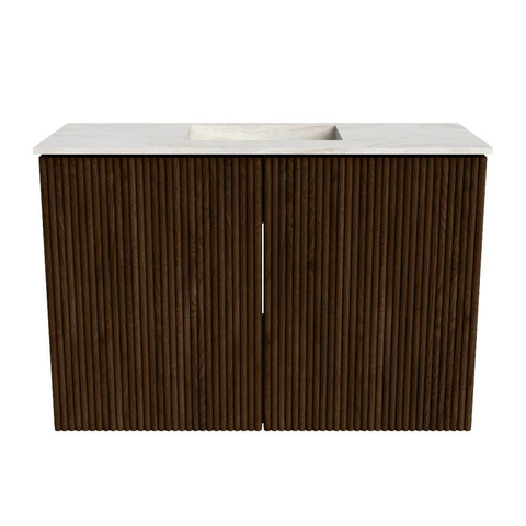 Mondiaz JOYA-DLUX 60cm toiletmeubel - kleur Walnut - Wastafel FAYE positie Midden 1 kraangat kleur Ostra. SW1422589
