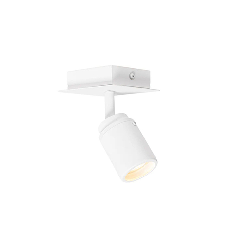 QAZQA Ducha plafonnier de salle de bains - 10x10cm - 1 spot - IP44 - carré - blanc mat SW1187231