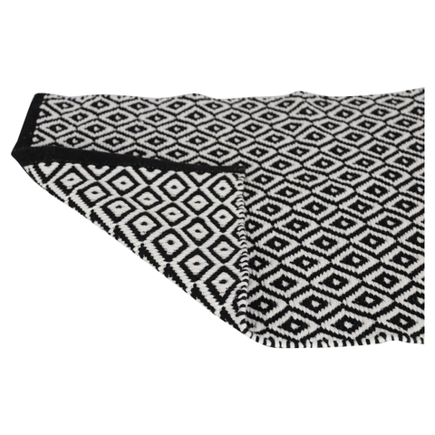 Differnz wales tapis de bain 100% coton noir blanc 50 x 80 cm SW705598