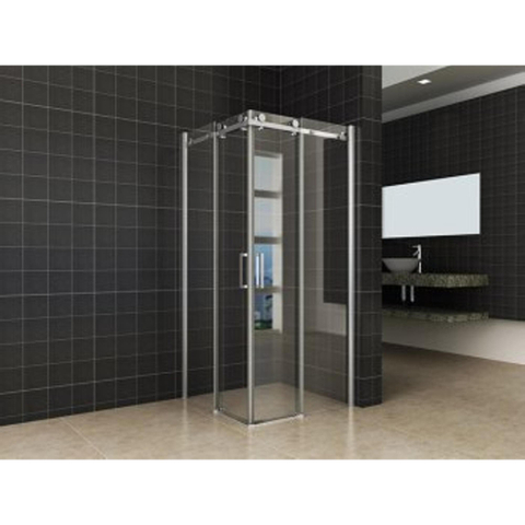Wiesbaden Entra Hoekinstap cabine - met 2 schuifdeuren - 90x90x200cm - 8mm - nano helder glas - chroom SW295936