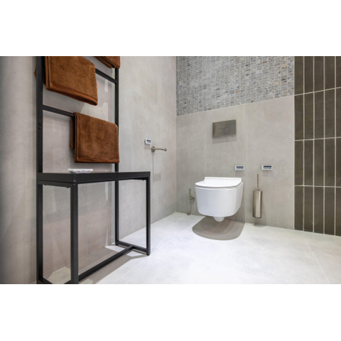 QeramiQ Push Plaque de commande métal - pour réservoir encastré Geberit UP320 - double chasse - boutons rectangulaires - métal gunmetal SW706199