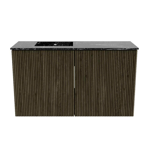 Mondiaz JOYA-DLUX 70cm toiletmeubel - kleur Shadow - Wastafel FAYE positie Links Zonder kraangat kleur Lava. SW1422814
