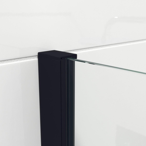 FugaFlow Eccelente Douche à l'italienne Vetro - 90x200cm - verre clair - noir mat SW1468458