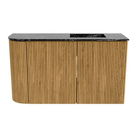 Mondiaz JOYA-DLUX Meuble de toilette 71.6cm - arrondi gauche couleur Chêne - Vasque FAYE position Droite Sans trou de robinet couleur Lava SW1422073