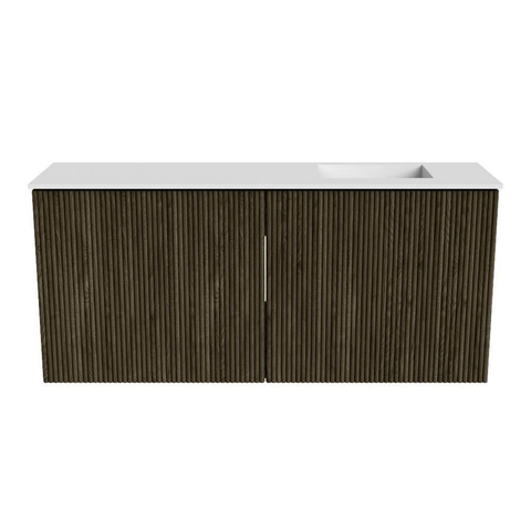 Mondiaz JOYA 90cm meuble de salle de bains - couleur Shadow - Vasque FAYE position Droite 1 trou de robinet couleur Talc SW1421479