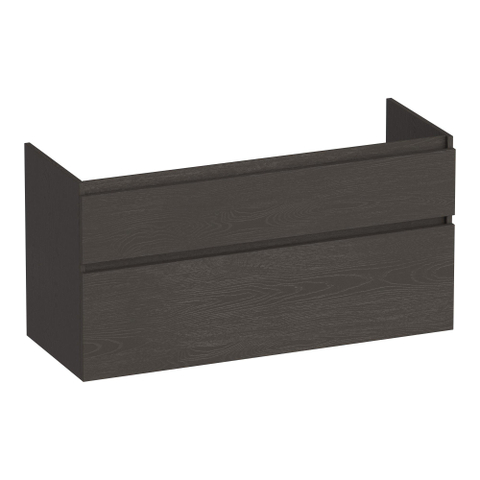 BRAUER Delight Meuble sous-lavabo - 120x46x60cm - 2 tiroirs softclose - sans poignée - 2 découpes pour siphon - Timber Anthracite SW1199303