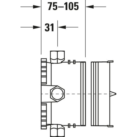Duravit Universal Basiselement - 1 greeps wastafelmengkraan inb - 164x164x105mm - wit SW527827