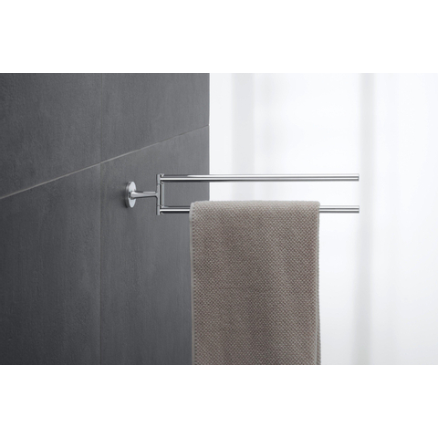 Duravit Starck T Handdoekhouder - 2 stangen - 46.5cm - draaibaar - hoogglans chroom SW297095