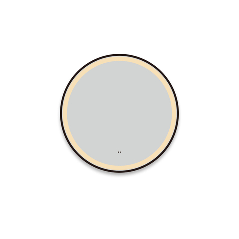 Adema Lonato miroir – Ø 80 cm – LED indirecte tout autour – commande infrarouge intégrée – Noir mat SW643231