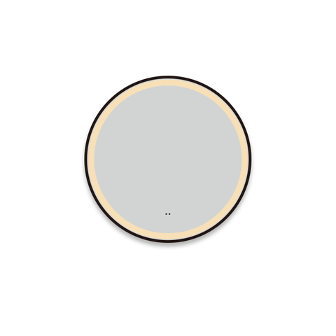 Saniclass Lonato Badkamerspiegel - rond - diameter 100cm - geintegreerde LED verlichting - spiegelverwarming - infraroodbediening - mat zwart SW643395