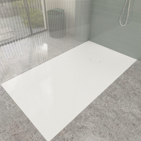 Villeroy & Boch Ecora douchebak - 180x100x4.5cm - afvoer korte zijde - white alpine (wit) SW1558918
