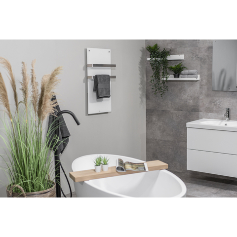 Eurom Sani 400 Comfort Infraroodpaneel badkamer 83.5x48.1cm Wifi 400watt Glas Wit OUTLETSTORE STORE44267