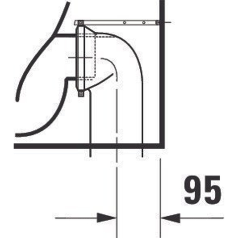 Duravit D-neo Staand closet - diepspoel - rimless - back-to-wall - 37x58x40cm Pit - wit hoogglans SW640510