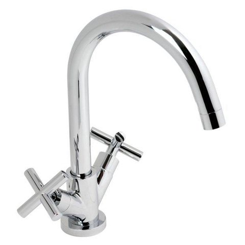 Plieger Cross robinet de cuisine 1 trou avec bec tournant et poignée croix chrome SW243343