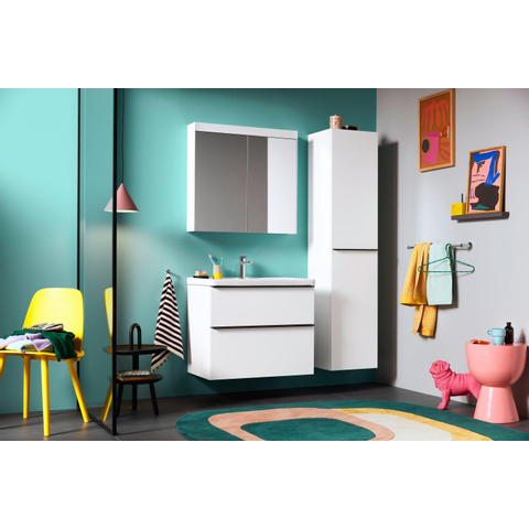 Duravit D-neo Wastafel - met kraangat - met overloop - 80x48x16.5cm - wit SW640432